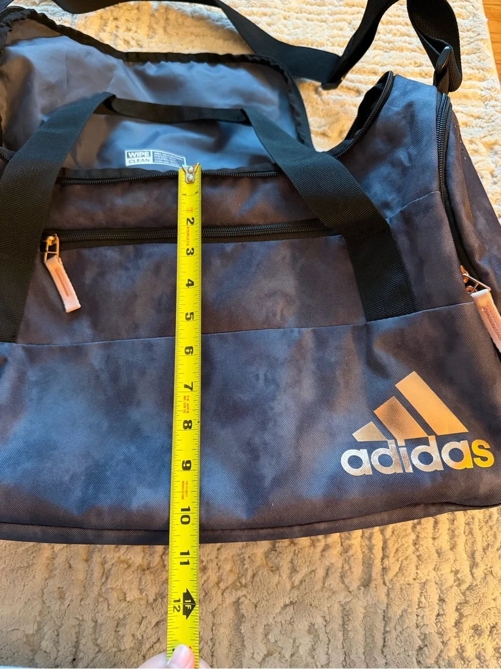 adidas Gray Duffel Bag with White Logo